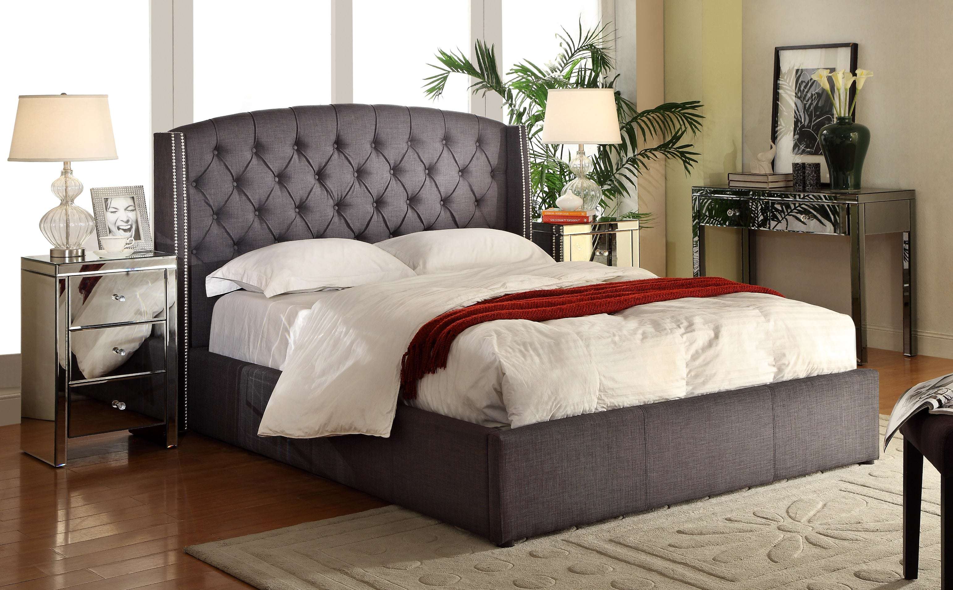 Upholstered Linen Fabric Headboard